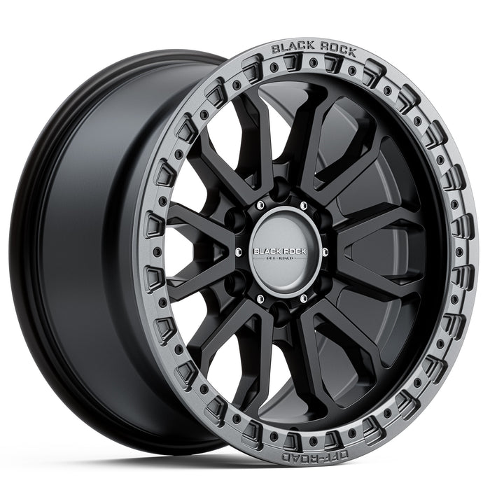 Black Rock COBRA Satin Black With Gunmetal Grey Ring