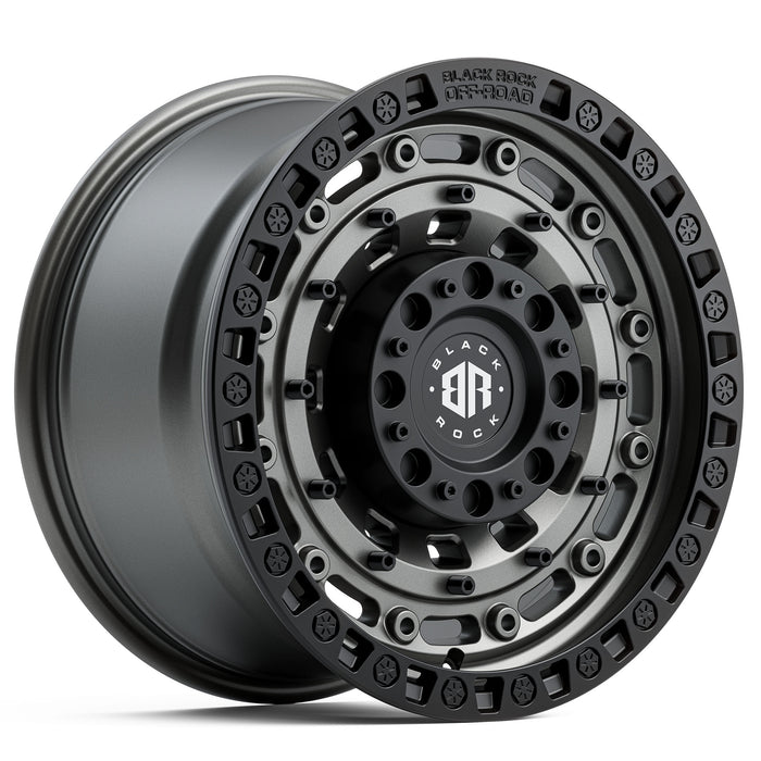 Black Rock MILITARY Gunmetal Grey With Black Ring