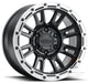 Raceline Compass Satin Black Silver Ring
