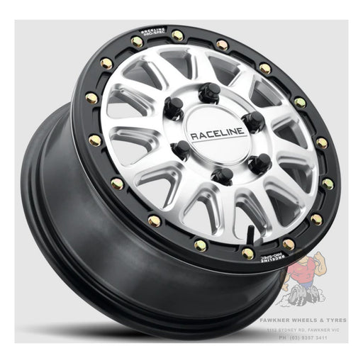 Raceline A14 Alpha Hyper Silver Black Ring Beadlock