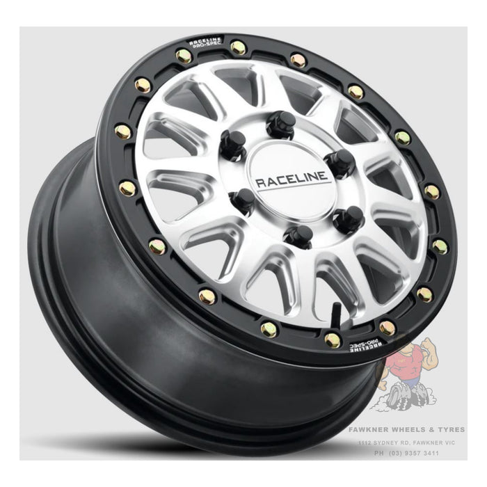 Raceline A14 Alpha Hyper Silver Black Ring Beadlock